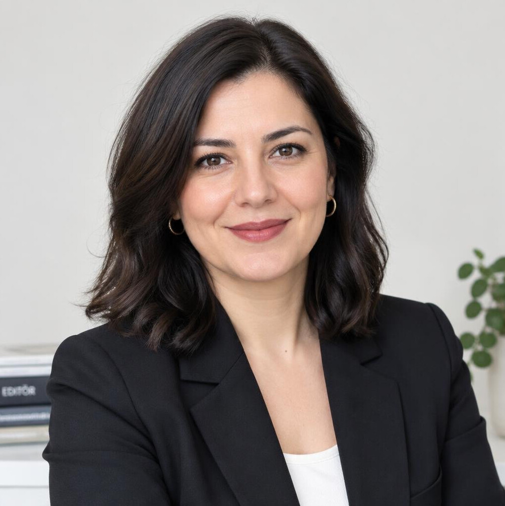 Portrait of a professional woman with dark hair